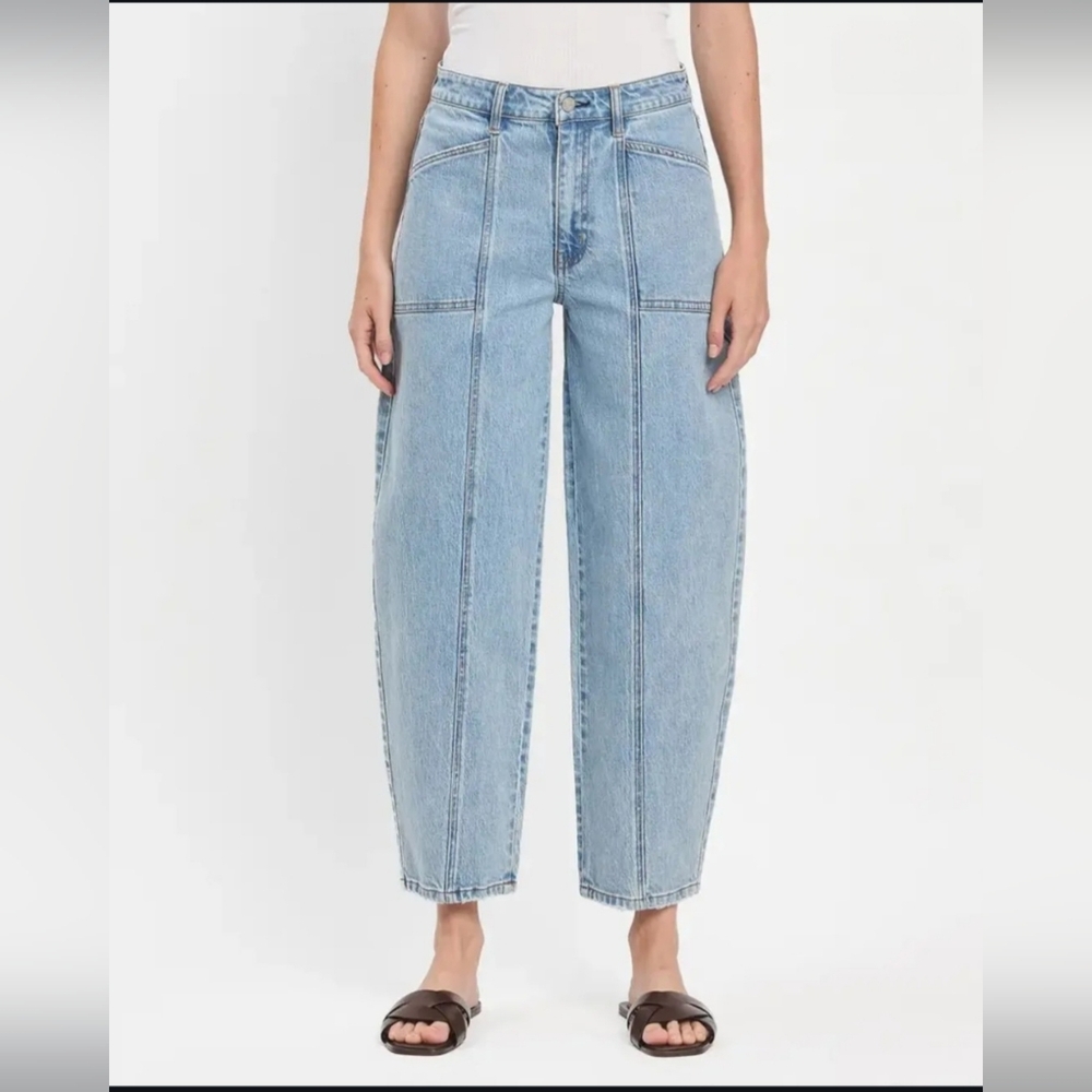 🐧#968 Vervet Super High Rise Panel Detail Barrel Jeans